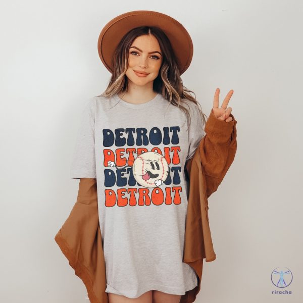 Detroit Retro Style Baseball Shirt Detroit Baseball Detroit Tigers Shirt riracha 2