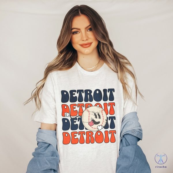 Detroit Retro Style Baseball Shirt Detroit Baseball Detroit Tigers Shirt riracha 4