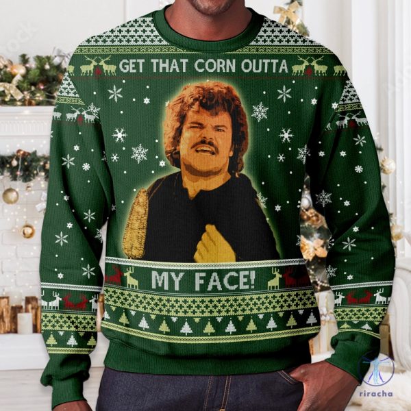 Get That Corn Outta My Face Christmas Ugly Sweater Vintage Movie Quote Unisex Sweatshirt riracha 2