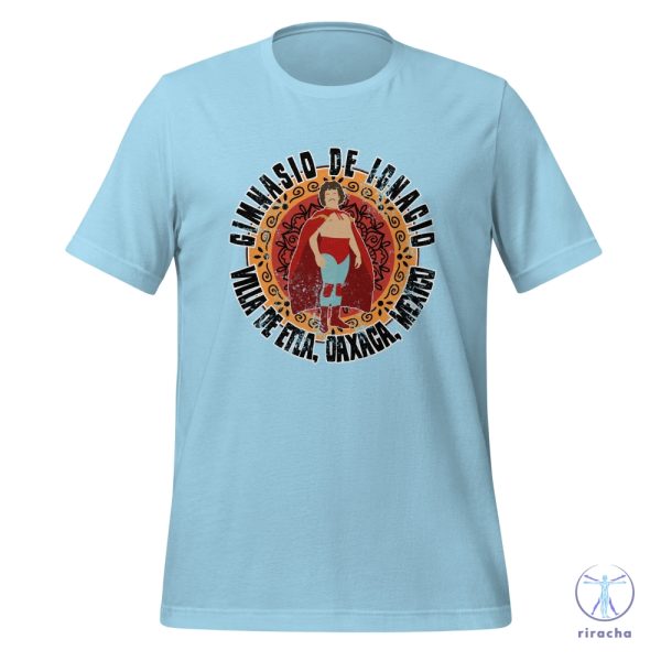 Gimnasio De Ignacio T Shirt Nacho Libre Luchador Oaxaca Mexico Lucha Nacho Libre Blue Shirt riracha 4