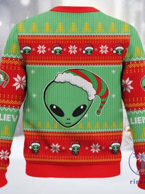 Alien Believe Ugly Sweater Alien Believe Christmas Sweatshirt riracha 2