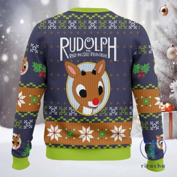 Rudolph The Red Nosed Reindeer Ugly Sweater Rudolph The Red Nosed Reindeer Christmas Sweatshirt riracha 2