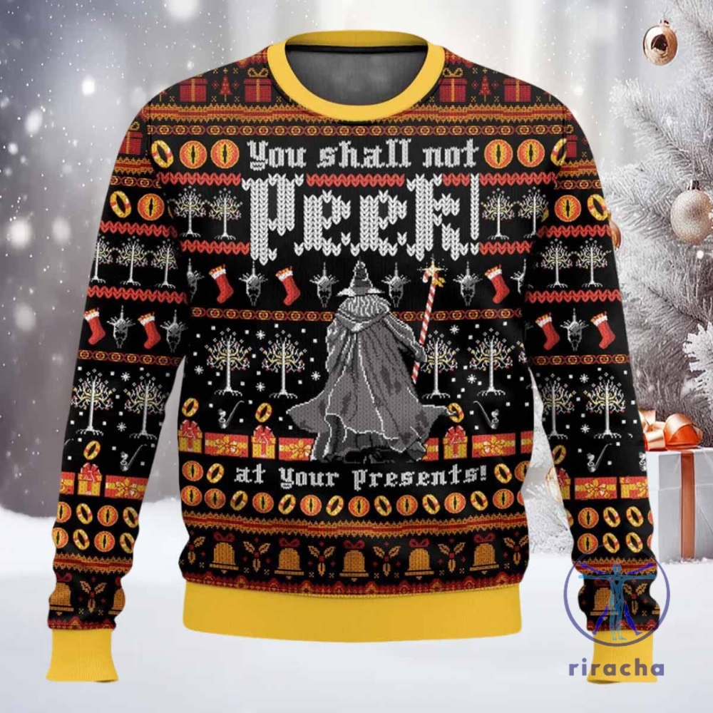 Lord Of The Rings You Shall Not Peek Ugly Christmas Sweater