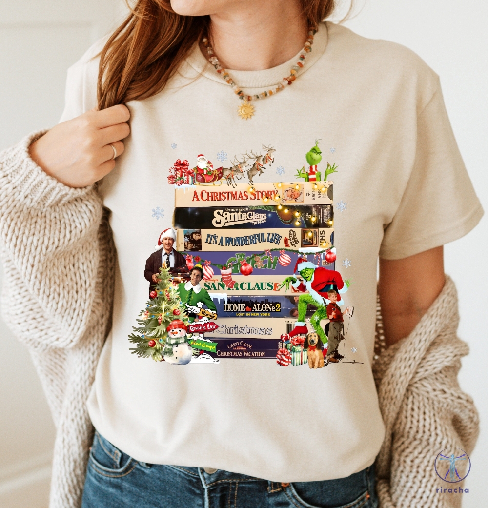 Retro Christmas Movies Shirts Christmas Vhs Movies Shirt Christmas Gifts Christmas Crewneck