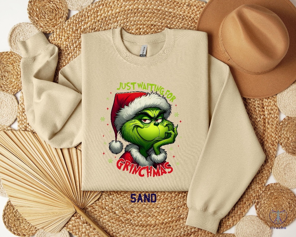 Just Waiting For Grinch Sweatshirt Ew People Grinch Shirt Grinch Sweater Best Grinch Sweaters