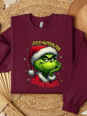 Just Waiting For Grinch Sweatshirt Ew People Grinch Shirt Grinch Sweater Best Grinch Sweaters riracha 2