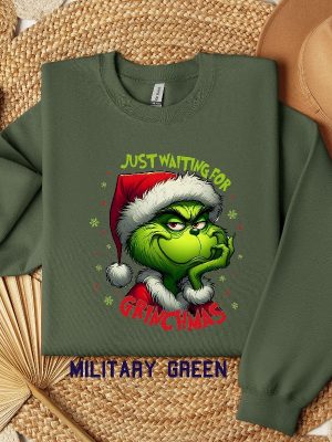 Just Waiting For Grinch Sweatshirt Ew People Grinch Shirt Grinch Sweater Best Grinch Sweaters riracha 3