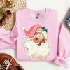 Pink Santa Retro Christmas Shirt Sweatshirts Pink Christmas Sweater Pink Santa Shirt riracha 1