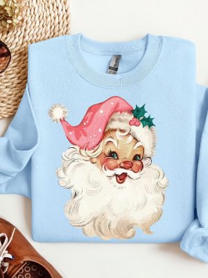 Pink Santa Retro Christmas Shirt Sweatshirts Pink Christmas Sweater Pink Santa Shirt riracha 5