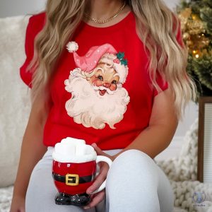 Pink Santa Retro Christmas Shirt Sweatshirts Pink Christmas Sweater Pink Santa Shirt riracha 6