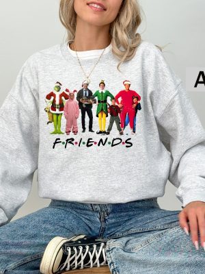 Christmas Friends Shirt Christmas Movie Watching Sweatshirt Christmas Friends Sweatshirt riracha 3