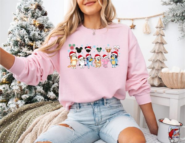 Disney Christmas Bluey Sweatshirt Disney Christmas Bluey Shirt Cute Disney Bluey Shirt riracha 2