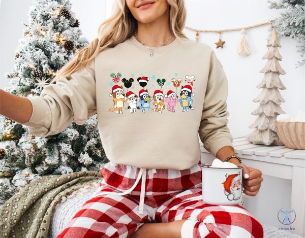 Disney Christmas Bluey Sweatshirt Disney Christmas Bluey Shirt Cute Disney Bluey Shirt riracha 3