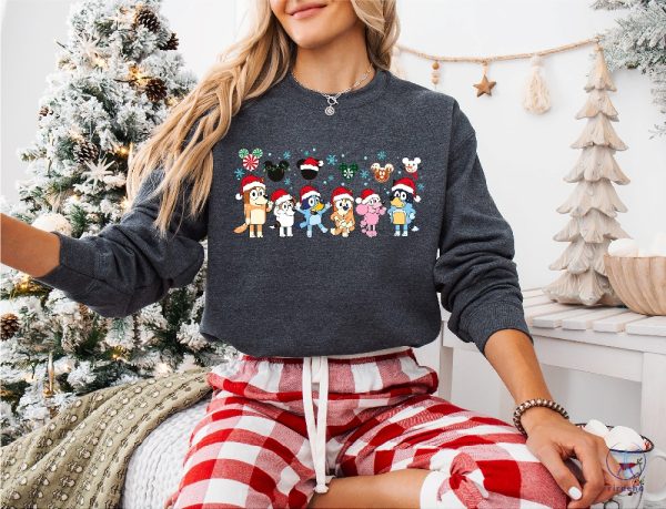 Disney Christmas Bluey Sweatshirt Disney Christmas Bluey Shirt Cute Disney Bluey Shirt riracha 4