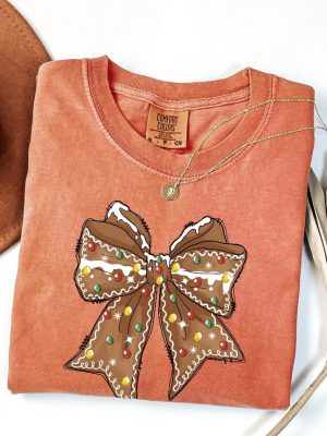 Christmas Gingerbread Shirt Christmas Bow Shirt Coquette Christmas Tee Christmas Gingerbread T Shirt riracha 2