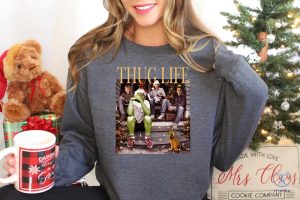 Thug Life Grinch Sweatshirt Grinchmas Season Christmas Friends Sweatshirt Thug Life Christmas Movie Sweater riracha 2