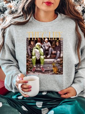 Thug Life Grinch Sweatshirt Grinchmas Season Christmas Friends Sweatshirt Thug Life Christmas Movie Sweater riracha 4