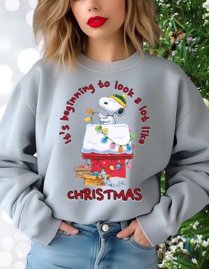 Snoopy Its Beginning To Look A Lot Like Christmas Sweatshirt Snoopy Christmas Sweater Snoopy Hoodie riracha 2