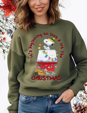 Snoopy Its Beginning To Look A Lot Like Christmas Sweatshirt Snoopy Christmas Sweater Snoopy Hoodie riracha 4