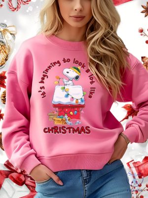 Snoopy Its Beginning To Look A Lot Like Christmas Sweatshirt Snoopy Christmas Sweater Snoopy Hoodie riracha 5