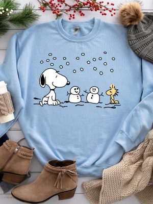 Snoopy And Woodstock Shirt Snoopy Snowman Shirt Snoopy Winter Shirt Snoopy Christmas Sweater Snoopy Hoodie riracha 3