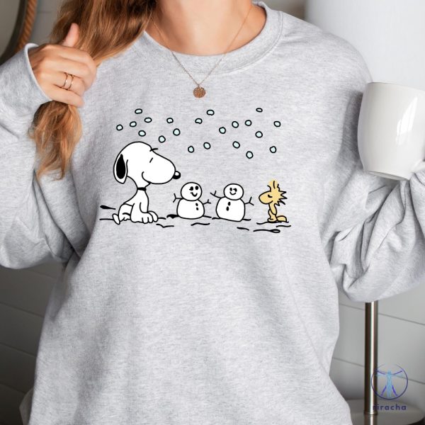 Snoopy And Woodstock Shirt Snoopy Snowman Shirt Snoopy Winter Shirt Snoopy Christmas Sweater Snoopy Hoodie riracha 4