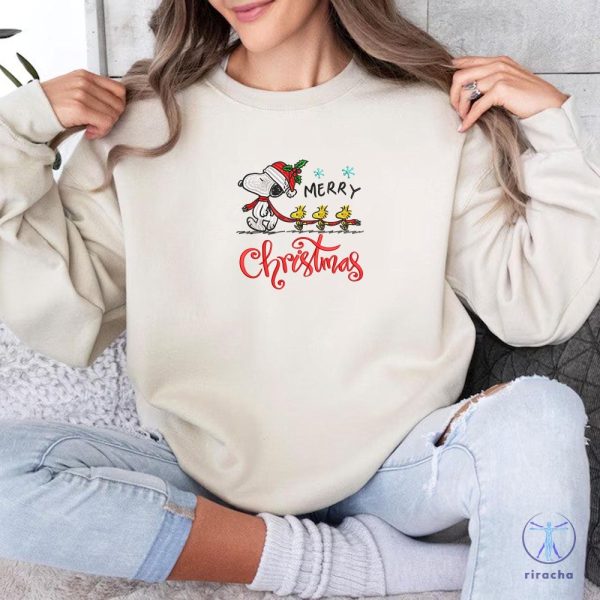 Snoopy Christmas Embroidered Sweatshirtembroidered Snoopy Sweatshirt Snoopy Sweatshirt riracha 1