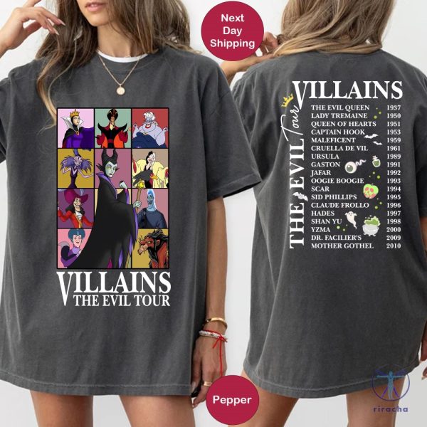 Villains Evil Tour Vintage Disney Shirt Disney Evil Queens Tee Disney Villains Shirt Sweatshirt Hoodie riracha 3