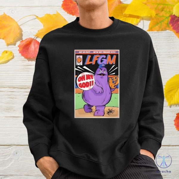 Mets Lfgm Grimace Monster Not So Fast Were Not Finished Yet Oh My God Baseball Oct 2024 Shirt Hoodie Sweatshirt riracha 3