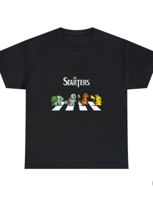 Abbey Road Pokemon Shirt Classic Starters Meet The Beatles Shirt The Starters Pokemon Shirt Hoodie Sweatshirt riracha 2