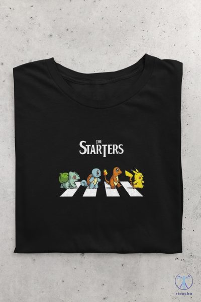 Abbey Road Pokemon Shirt Classic Starters Meet The Beatles Shirt The Starters Pokemon Shirt Hoodie Sweatshirt riracha 3