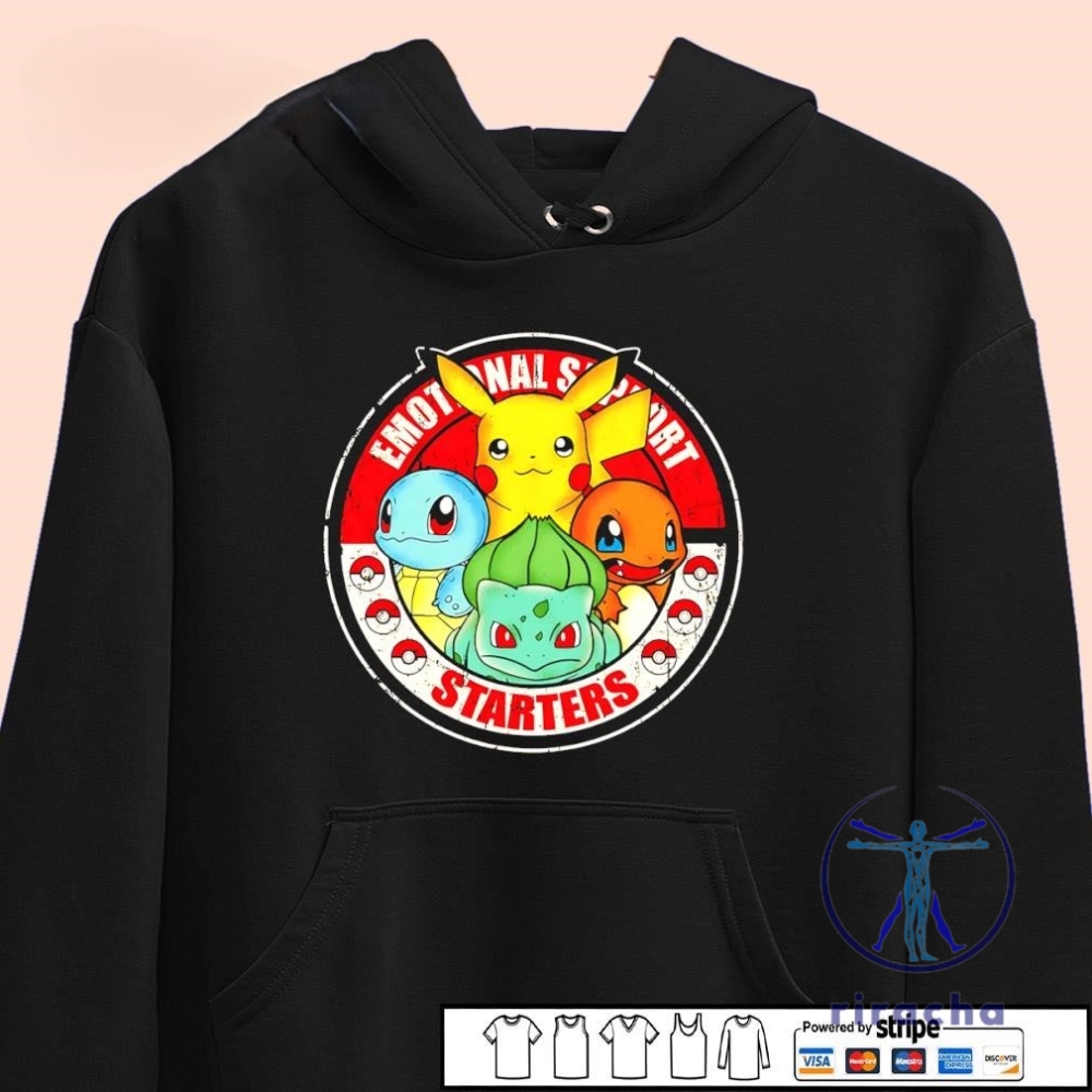 Emotional Support Starters Pokemons Shirt The Starters Pokemon Shirt Hoodie Sweatshirt