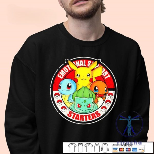 Emotional Support Starters Pokemons Shirt The Starters Pokemon Shirt Hoodie Sweatshirt riracha 3