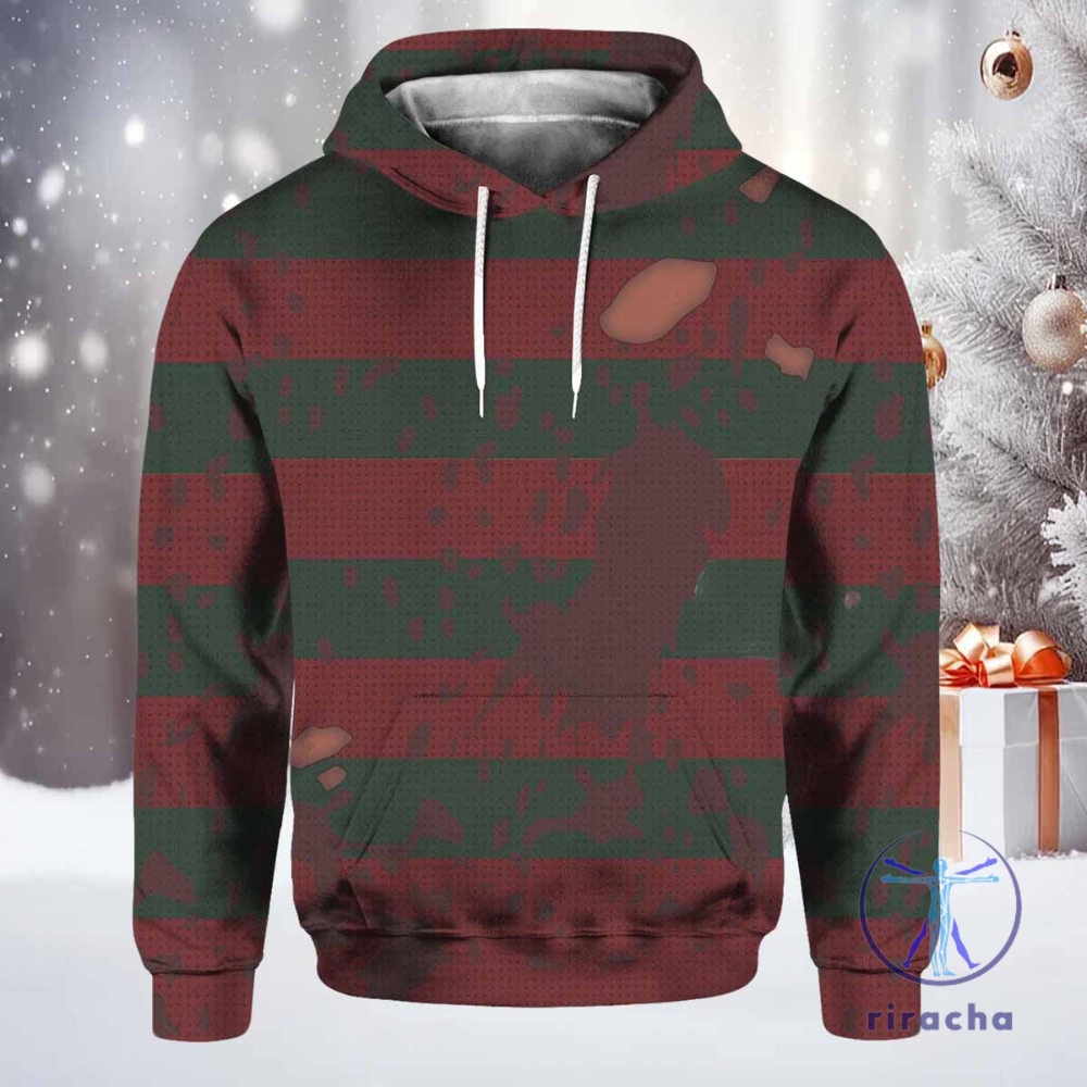 Freddy Krueger Costume Full Over Print 3D Hoodie Shirt Sweatshirt Freddy Krueger Shirt