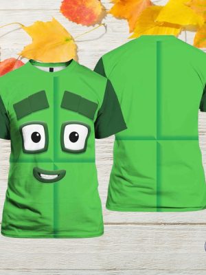 Number Four Green Blocks Halloween Costume Shirt 3D All Over Printed Shirt Hoodie Sweatshirt riracha 2