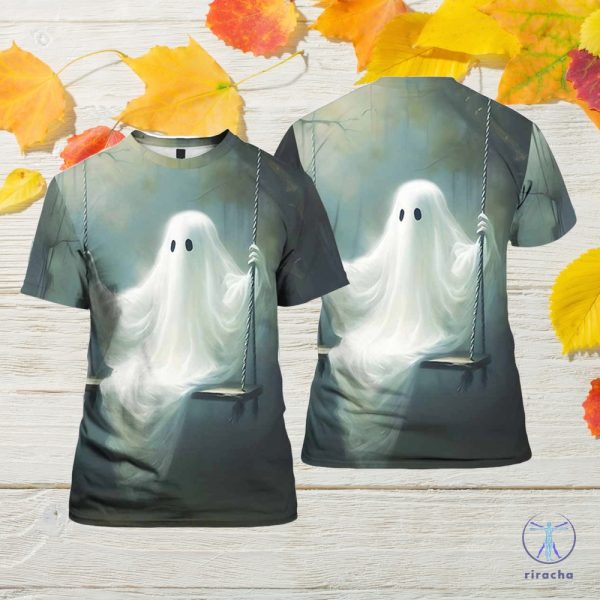 Halloween Ghost Sitting On The Swing Shirt 3D All Over Printed Shirt Hoodie Sweatshirt riracha 2