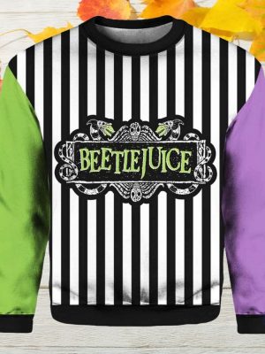 Beetlejuice Classic Halloween Horror Movie Contrast Sweatshirt 3D All Over Printed Shirt Hoodie Sweatshirt riracha 3