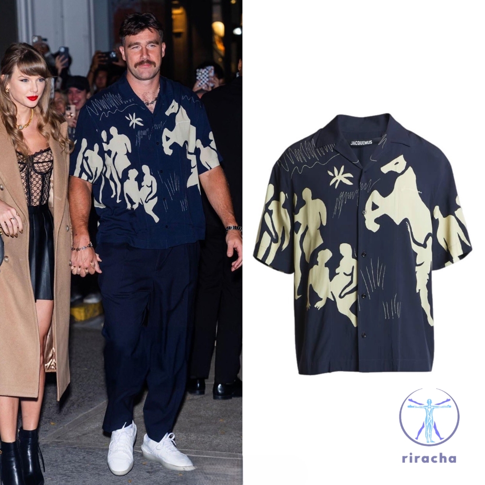 Jacquemus Shirt Travis Kelce Shirt Taylor Swift Jacquemus Blue Graphic Print Shirt Acquemus The Jean Shirt