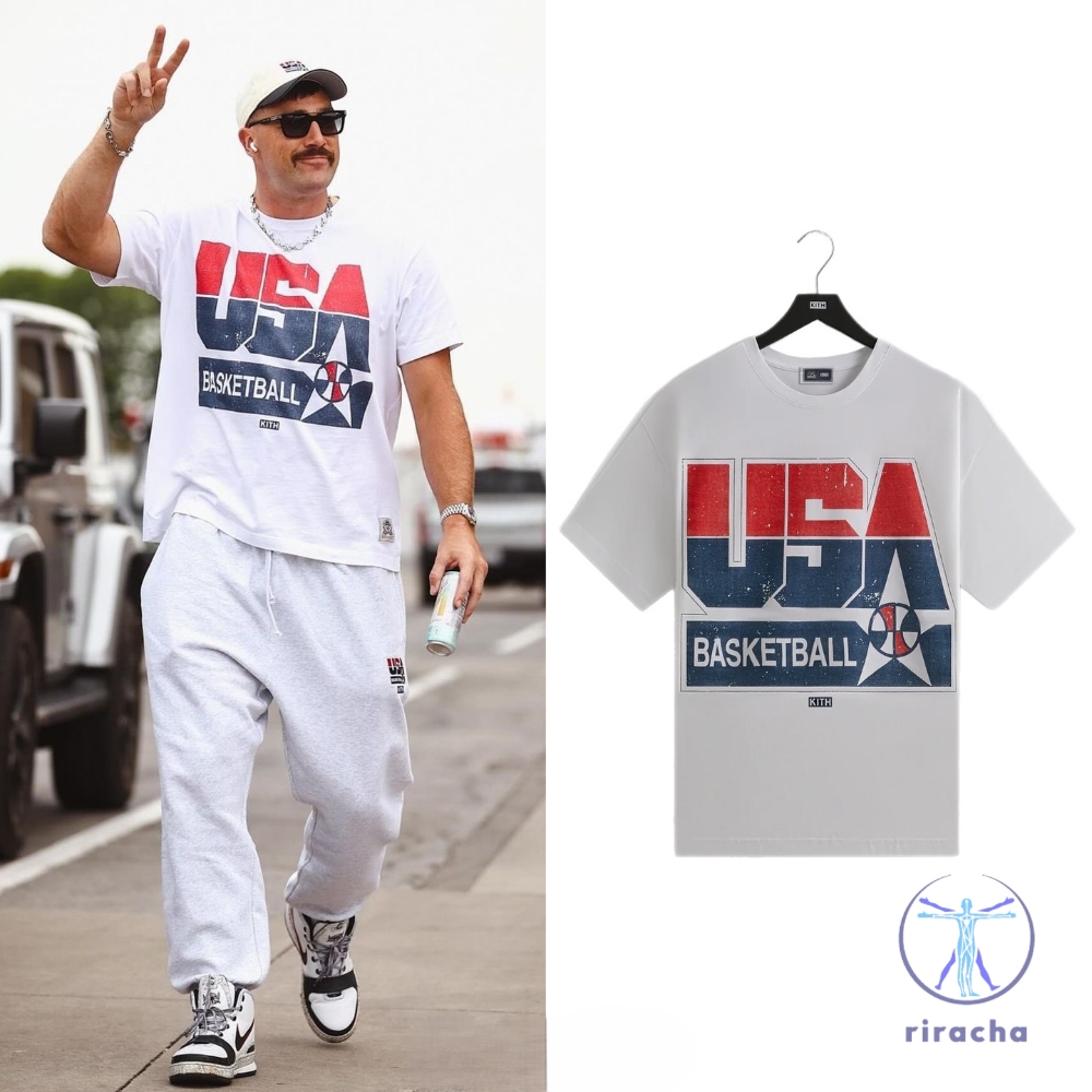 Travis Kelce Team Usa Shirt Basketball Logo For Usa Basketball Champions Vintage Tee Travis Kelce Shirt