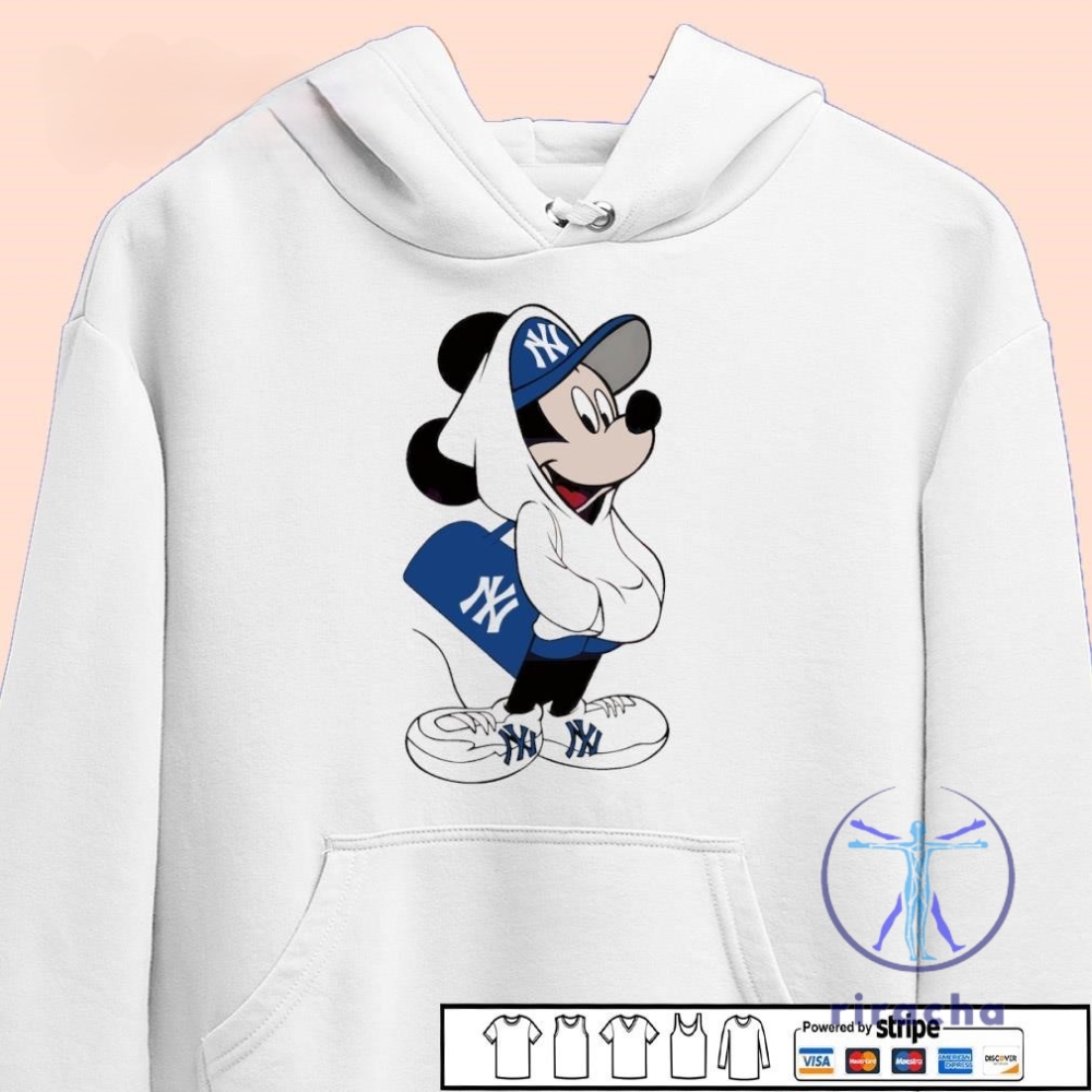 Mickey Mouse Style Pose New York Yankees Shirt Hoodie Sweatshirt riracha 1