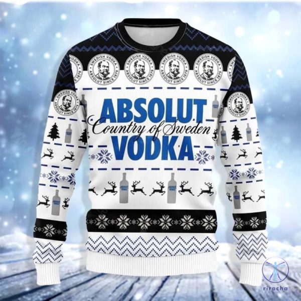 Vodka Ugly Christmas Sweater Sweatshirt Unique Gift For Vodka Lover riracha 2