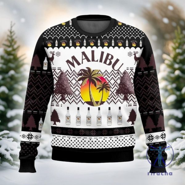 Malibu Ugly Christmas Sweater Sweatshirt Unique Gift For Malibu Lover riracha 1