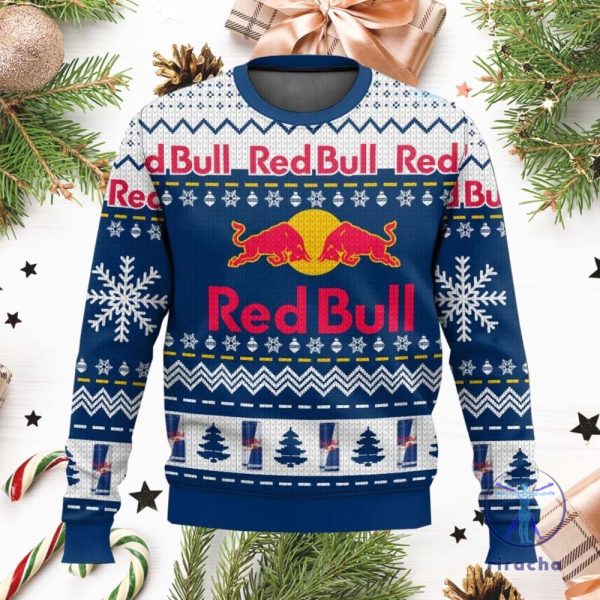 Red Bull Ugly Christmas Sweater Sweatshirt Unique Gift For Red Bull Lover riracha 1