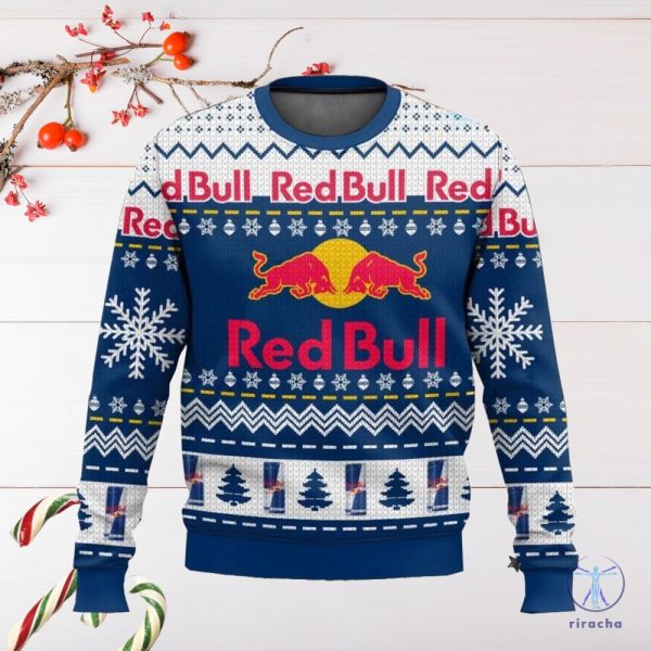 Red Bull Ugly Christmas Sweater Sweatshirt Unique Gift For Red Bull Lover riracha 2