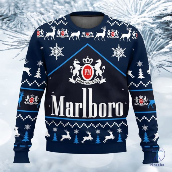 Marlboro Ugly Christmas Sweater Sweatshirt Unique Gift For Marlboro Lover riracha 2