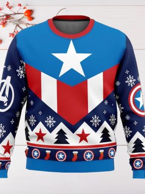 Superhero Ugly Christmas Sweater Sweatshirt Unique Gift For Superhero Lover riracha 2