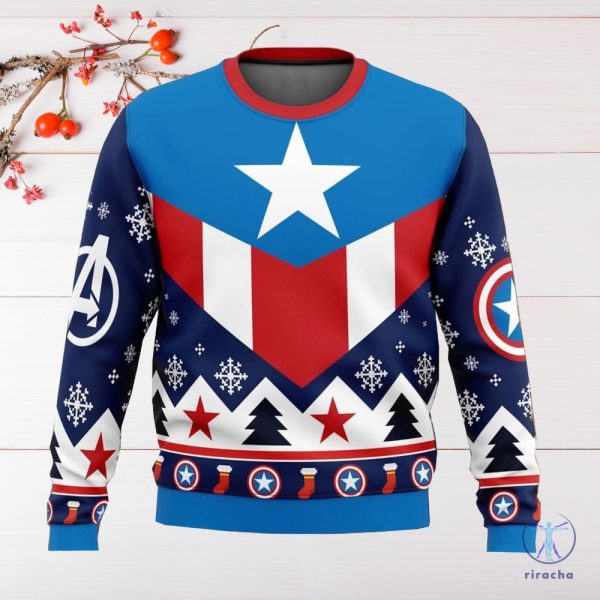 Superhero Ugly Christmas Sweater Sweatshirt Unique Gift For Superhero Lover riracha 2