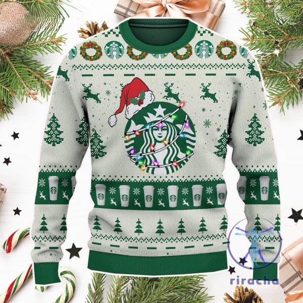 Starbucks Ugly Christmas Sweater Sweatshirt Unique Gift For Starbucks Lover riracha 1