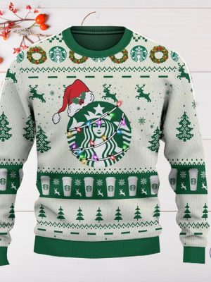 Starbucks Ugly Christmas Sweater Sweatshirt Unique Gift For Starbucks Lover riracha 2