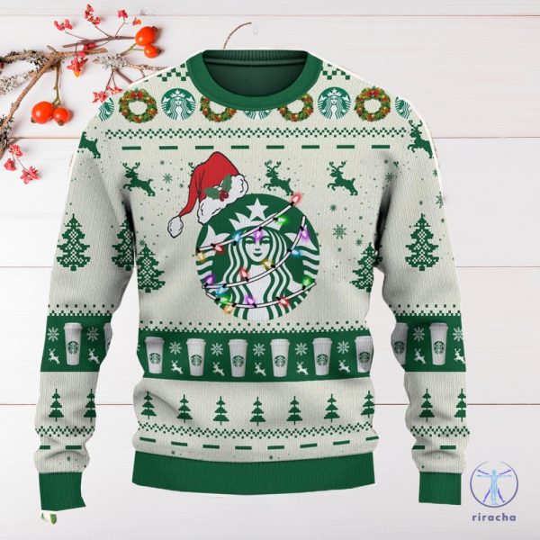 Starbucks Ugly Christmas Sweater Sweatshirt Unique Gift For Starbucks Lover riracha 2